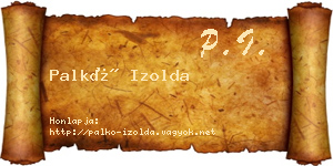 Palkó Izolda névjegykártya