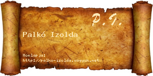 Palkó Izolda névjegykártya